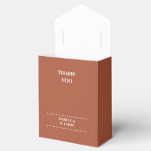 Terracotta minimalistische speciale datum bruiloft bedankdoosjes (Geopend)