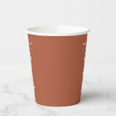 Terracotta minimalistische speciale datum bruiloft papieren bekers (Links)