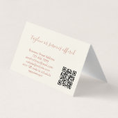 Terracotta Modern Boho QR Code Beauty Professional Visitekaartjes (Achterkant)
