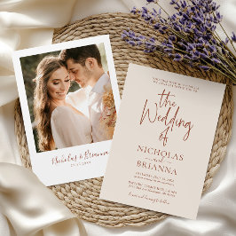 Terracotta Modern Boho trouwfoto minimalistisch Kaart