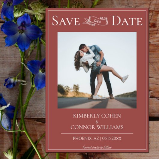 Terracotta Modern Foto Save the Date