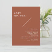Terracotta Modern Gender Neutral Baby shower Invit Kaart (Staand voorkant)