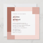 Terracotta Modern Geometric Typography Wedding Kaart (Voorkant)