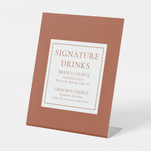 Terracotta Modern Klassieke Signature Dranken Reclamebord Met Voetstuk