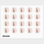 Terracotta Modern Large Initiaal Custom Wedding Ronde Sticker (Vel)