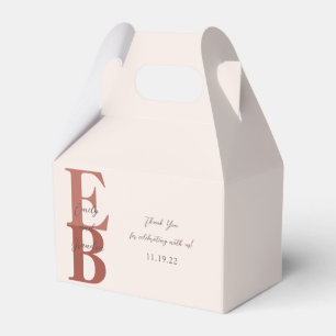 Terracotta Modern Large Initiaal Wedding Custom Bedankdoosjes