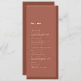 Terracotta Modern Minimalist Typography Wedding Menu