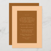 Terracotta Modern Minimalistic Simple Wedding Kaart (Voorkant / Achterkant)