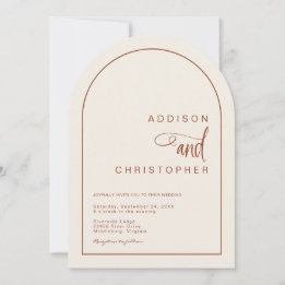 Terracotta Modern Minimalistisch Script Bruiloft Kaart