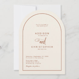 Terracotta Modern Minimalistisch Script Bruiloft Kaart