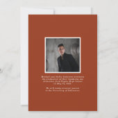 Terracotta Modern Photo Collage Afstudeerder Aanko Kaart (Achterkant)