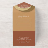 Terracotta Modern QR Code Minimalist Weddenschap All In One Uitnodiging (Buitenkant)