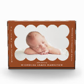 Terracotta Modern Scalloped Birth koninklijke beke Fotoblokken (Voorkant)