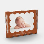 Terracotta Modern Scalloped Birth koninklijke beke Fotoblokken (Links)