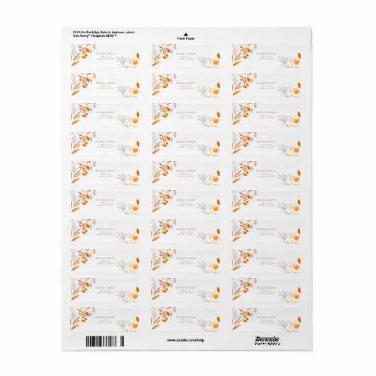 Terracotta Modern Script Elegante herfstbruiloft Etiket (Full Sheet)