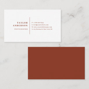 Terracotta Modern Serif Typography Minimalist Visitekaartje