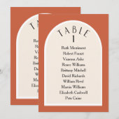 Terracotta moderne arqué numéro de table plan de s (Devant / Derrière)