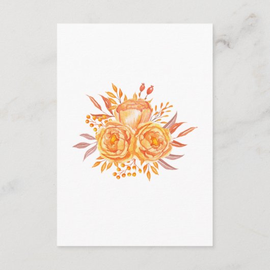 Terracotta Moderne Bloemen Rustieke Bruiloft Informatiekaartje (Achterkant)