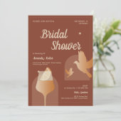 Terracotta moderne bruids douche uitnodiging (Staand voorkant)