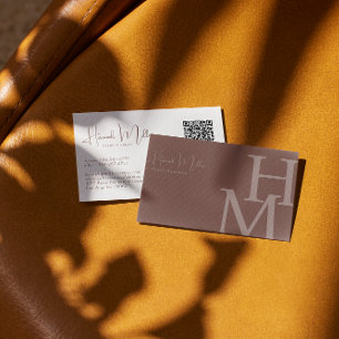 Terracotta Moderne Elegante Minimalistische QR-c Visitekaartje