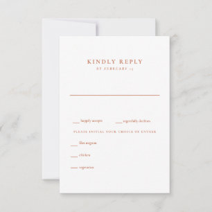 Terracotta moderne et mariage blanc RSVP
