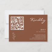 Terracotta Moderne Minimalistische RSVP QR Code Ka Kaart (Voorkant)