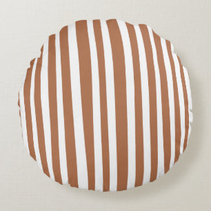 Terracotta moderne strepen minimalistisch rond kussen