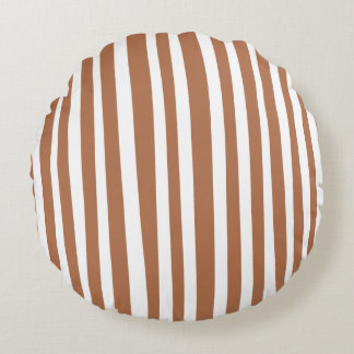 Terracotta moderne strepen minimalistisch rond kussen