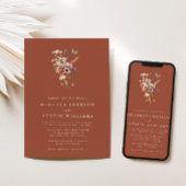 Terracotta Monogram Boho Faire-part de mariage