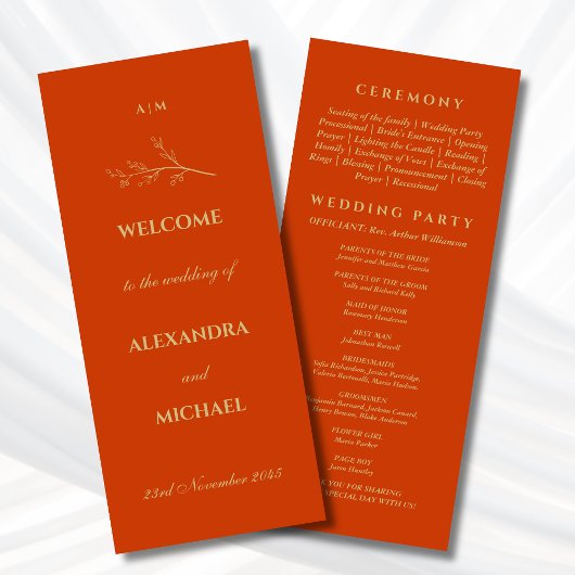 Terracotta Monogram Botanische Minimalistische Huw Programma