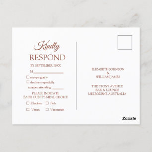 Terracotta Monogram Bruiloft RSVP Uitnodiging