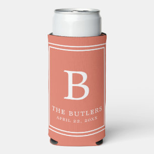 Terracotta Monogram Huwelijk Seltzer Koelbox