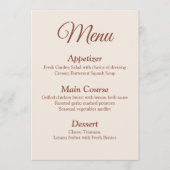 Terracotta Monogram Krans Bruiloft Menu Kaart (Voorkant)