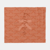 Terracotta Monogram Patroon Script Naam Fleece Deken (Voorkant (Horizontaal))