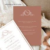 Terracotta Monogram Wedding, Details over Terug Kaart