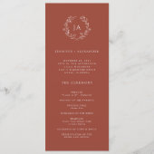 Terracotta Monogram Wedding Programma (Voorkant)