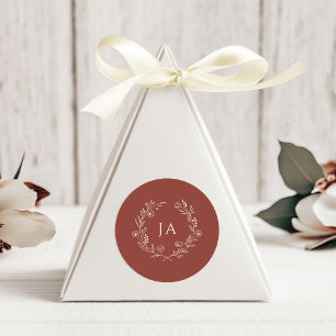Terracotta Monogram Wedding Ronde Sticker
