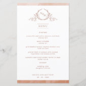 Terracotta Monogramme Aquarelle Menu Mariage (Devant)