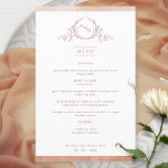 Terracotta Monogramme Aquarelle Menu Mariage<br><div class="desc">Bienvenue à vos invités à leur table avec cet élégant menu de mariage monogrammed, avec un exquis monogramme feuilleté dessiné à la main avec initiales de couple, et terre cuite, bandes de bordure d'aquarelle rouille. Retour avec une belle aquarelle laver dans une variété de terracotta, rouille et teintes orange poussiéreuses....</div>