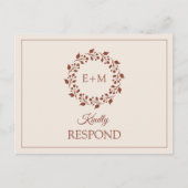 Terracotta Monogramme Mariage RSVP Invitation (Devant)