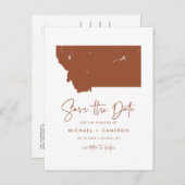 Terracotta Montana Kaart Modern Script Save the Da (Voorkant / Achterkant)