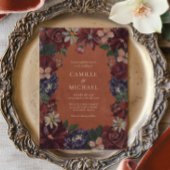 Terracotta Moody Floral Faire-part de mariage