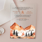 Terracotta Mountain Forest Wedding Acryl Uitnodigingen
