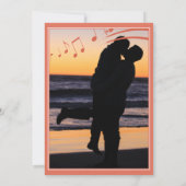 Terracotta Muzieknoten Wedding Invitation Kaart (Achterkant)