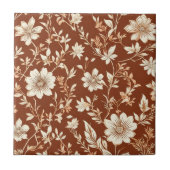 Terracotta Naadloze Boho Bloemenpatroon Tegeltje (Voorkant)