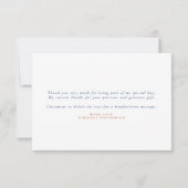 Terracotta Navy Blauwe Bloem Boho Kleine Dankjewel Bedankkaart (Achterkant)