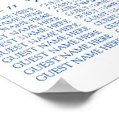 Terracotta Navy Blue Floral Wedding Seating Chart Poster (Hoek)