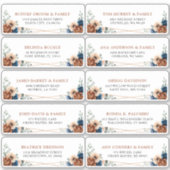 Terracotta Navy Blue Geometric Guest Address Label (Voorkant)