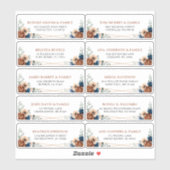 Terracotta Navy Blue Geometric Guest Address Label (Vel)