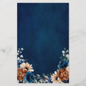 Terracotta Navy Blue Greenery Geometric Menu (Achterkant)